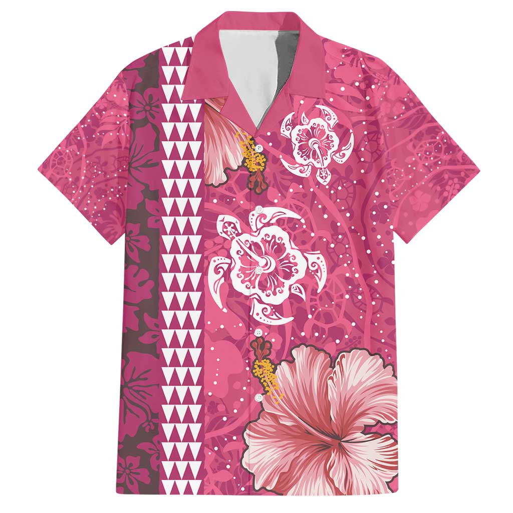Pink Hibiscus Turle Hawaiian Shirt Hawaiian Style Tribal Tapa Pattern LT9 Pink - Polynesian Pride