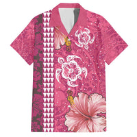 Pink Hibiscus Turle Hawaiian Shirt Hawaiian Style Tribal Tapa Pattern LT9 Pink - Polynesian Pride