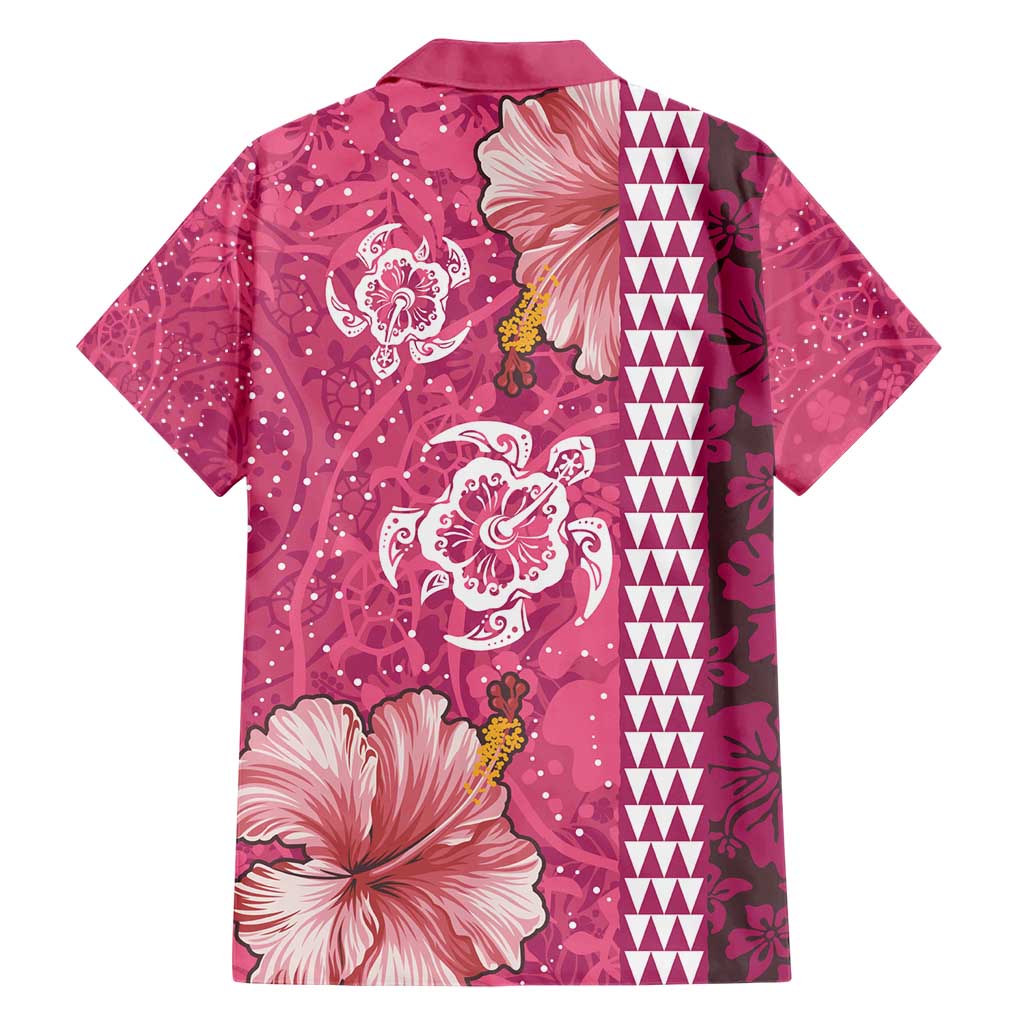 Pink Hibiscus Turle Hawaiian Shirt Hawaiian Style Tribal Tapa Pattern LT9 - Polynesian Pride