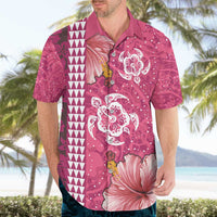 Pink Hibiscus Turle Hawaiian Shirt Hawaiian Style Tribal Tapa Pattern LT9 - Polynesian Pride