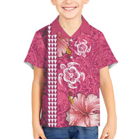 Pink Hibiscus Turle Hawaiian Shirt Hawaiian Style Tribal Tapa Pattern LT9 - Polynesian Pride