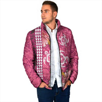 Pink Hibiscus Turle Padded Jacket Hawaiian Style Tribal Tapa Pattern LT9 - Polynesian Pride