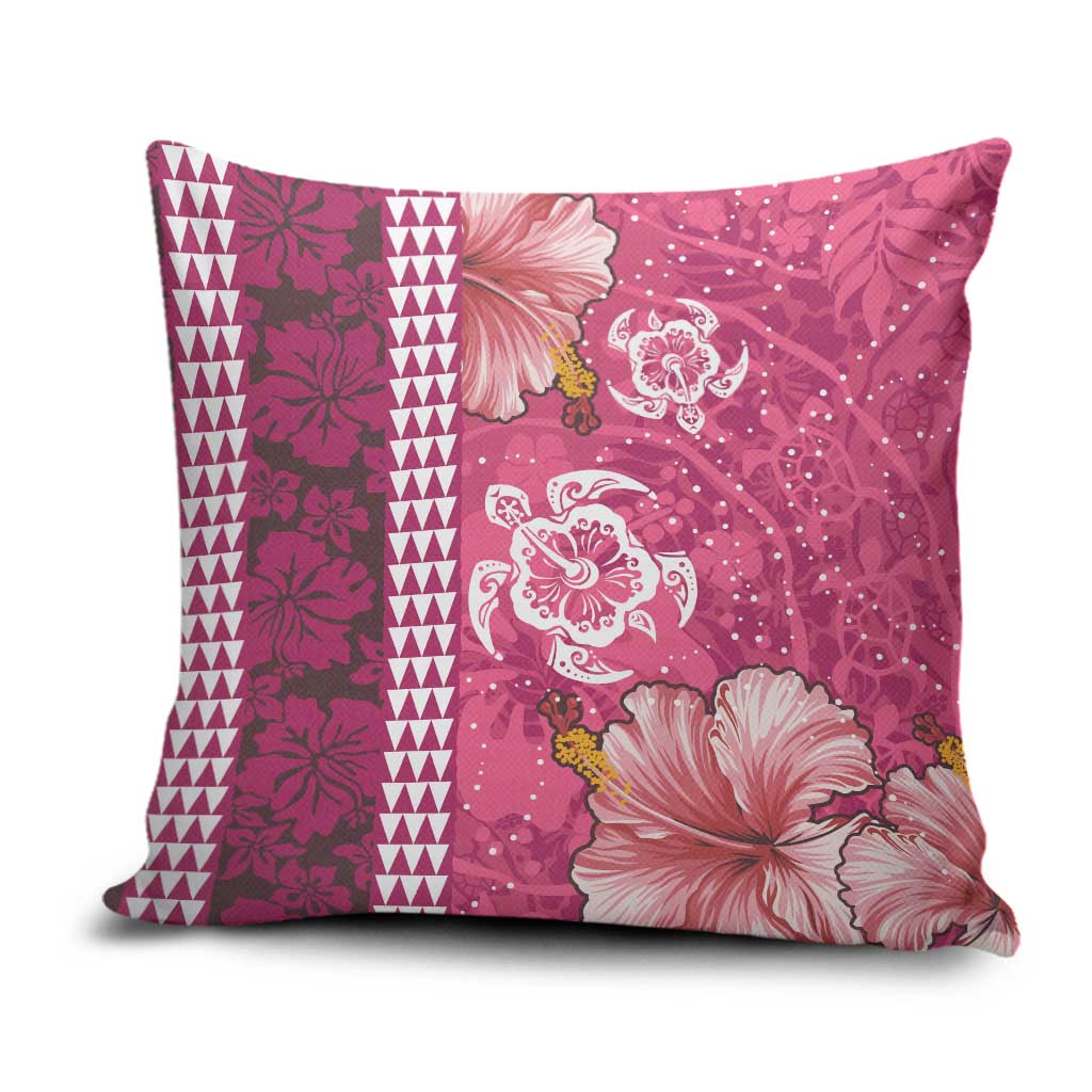 Pink Hibiscus Turle Pillow Cover Hawaiian Style Tribal Tapa Pattern LT9 Pink - Polynesian Pride