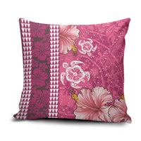 Pink Hibiscus Turle Pillow Cover Hawaiian Style Tribal Tapa Pattern LT9 Pink - Polynesian Pride