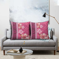 Pink Hibiscus Turle Pillow Cover Hawaiian Style Tribal Tapa Pattern LT9 - Polynesian Pride