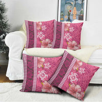 Pink Hibiscus Turle Pillow Cover Hawaiian Style Tribal Tapa Pattern LT9 - Polynesian Pride