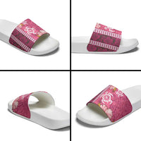 Pink Hibiscus Turle Slide Sandals Hawaiian Style Tribal Tapa Pattern LT9 - Polynesian Pride