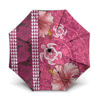 Pink Hibiscus Turle Umbrella Hawaiian Style Tribal Tapa Pattern LT9 One Size Folded 11.42 inch Opened Diameter 37.4 inch Pink - Polynesian Pride