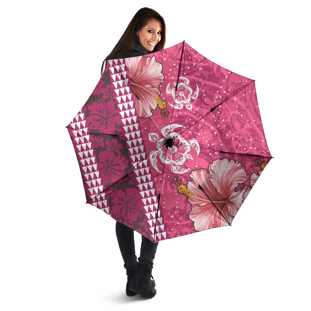 Pink Hibiscus Turle Umbrella Hawaiian Style Tribal Tapa Pattern LT9 - Polynesian Pride
