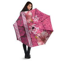 Pink Hibiscus Turle Umbrella Hawaiian Style Tribal Tapa Pattern LT9 - Polynesian Pride