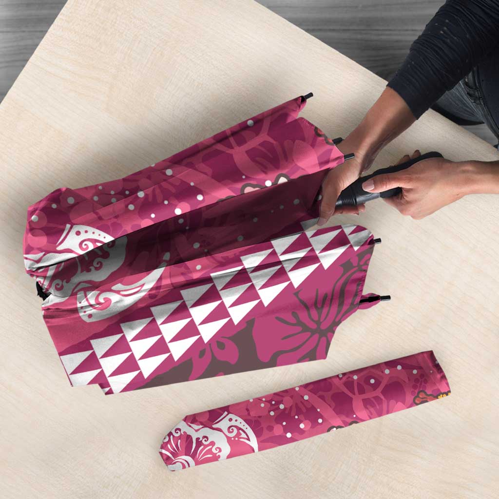 Pink Hibiscus Turle Umbrella Hawaiian Style Tribal Tapa Pattern LT9 - Polynesian Pride