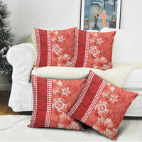 Red Hibiscus Turle Pillow Cover Hawaiian Style Tribal Tapa Pattern LT9 - Polynesian Pride
