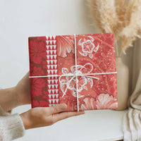 Red Hibiscus Turle Wrapping Paper Hawaiian Style Tribal Tapa Pattern LT9 - Polynesian Pride