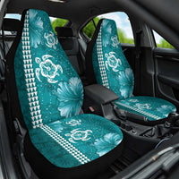 Teal Hibiscus Turle Car Seat Cover Hawaiian Style Tribal Tapa Pattern LT9 One Size Teal - Polynesian Pride