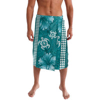 Teal Hibiscus Turle Lavalava Hawaiian Style Tribal Tapa Pattern LT9 Teal - Polynesian Pride