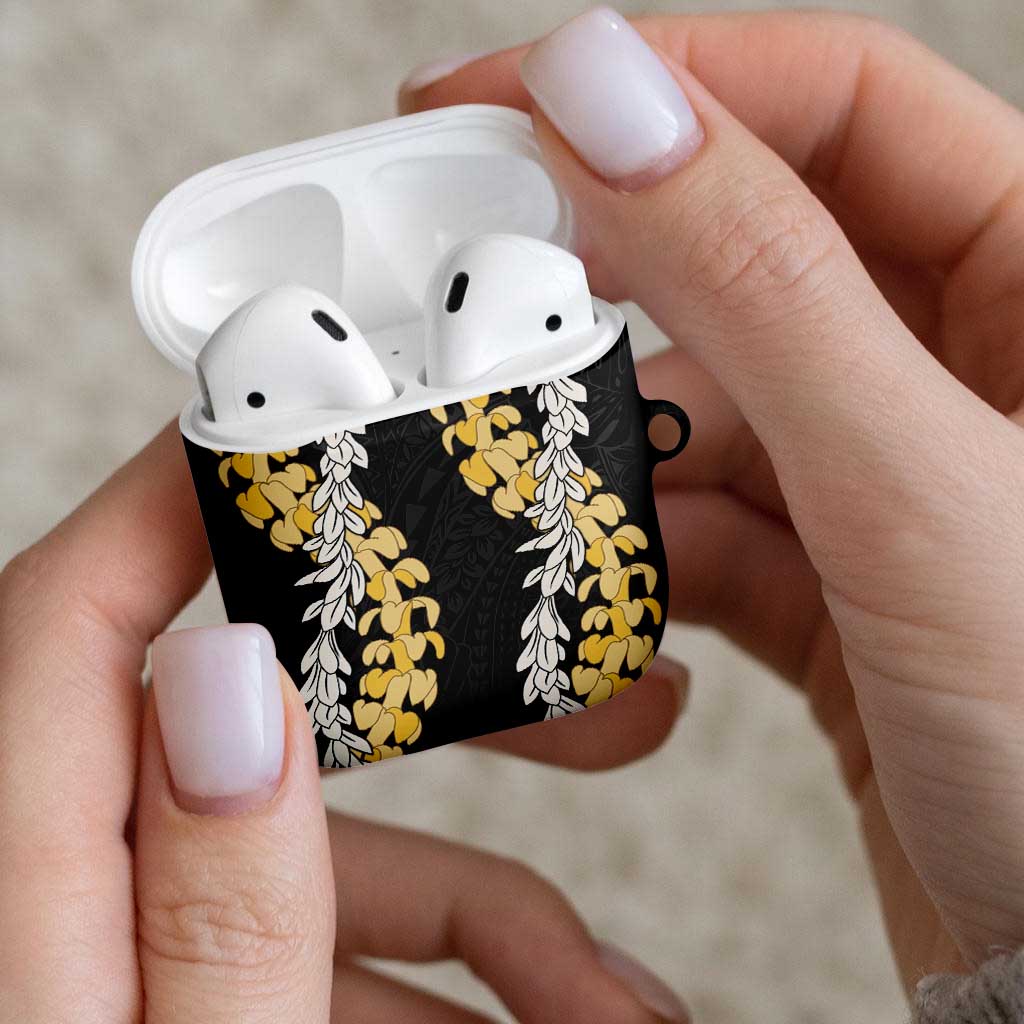 Puakenikeni and Maile Lei AirPods Case Black Double Strand Lei LT9 - Polynesian Pride
