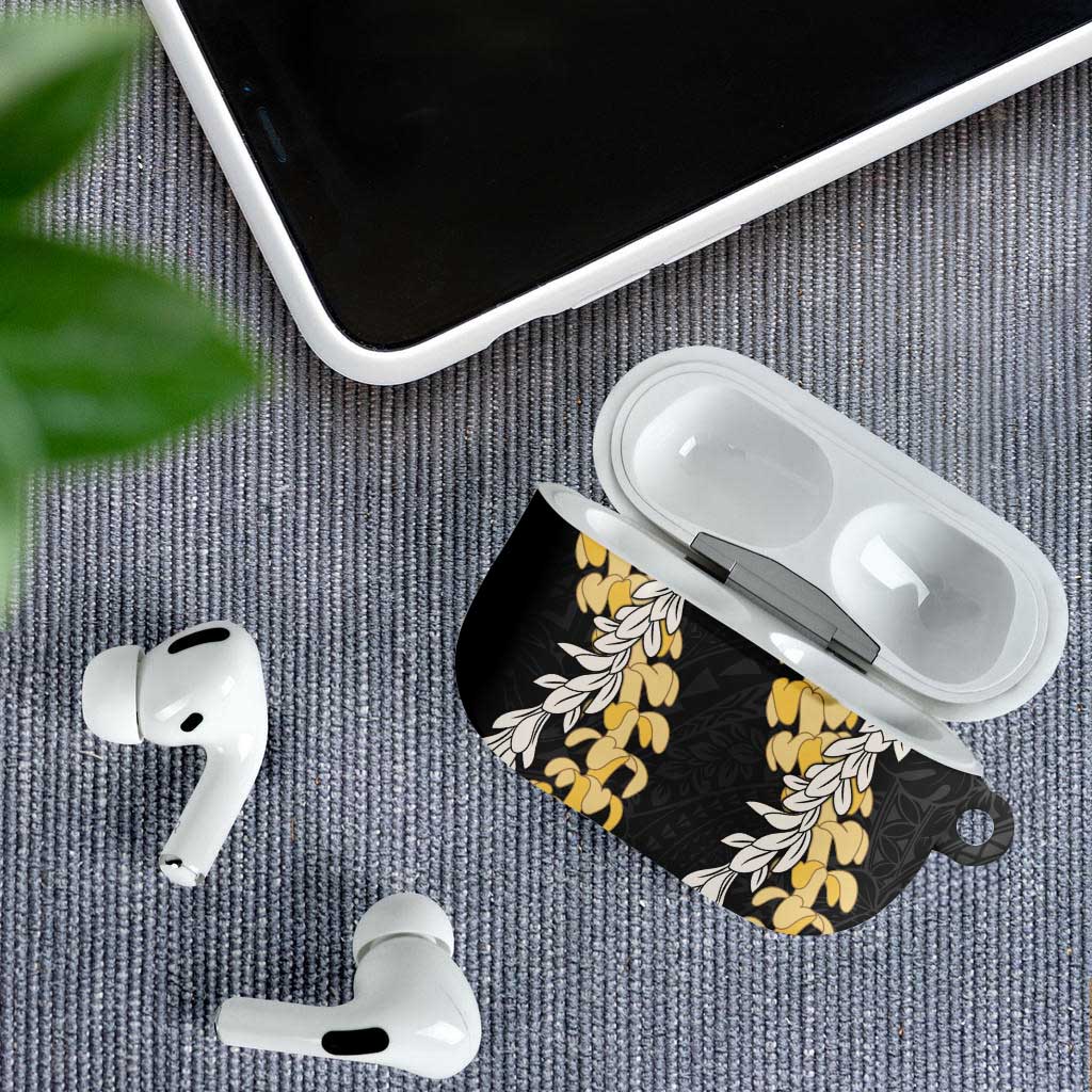 Puakenikeni and Maile Lei AirPods Case Black Double Strand Lei LT9 - Polynesian Pride