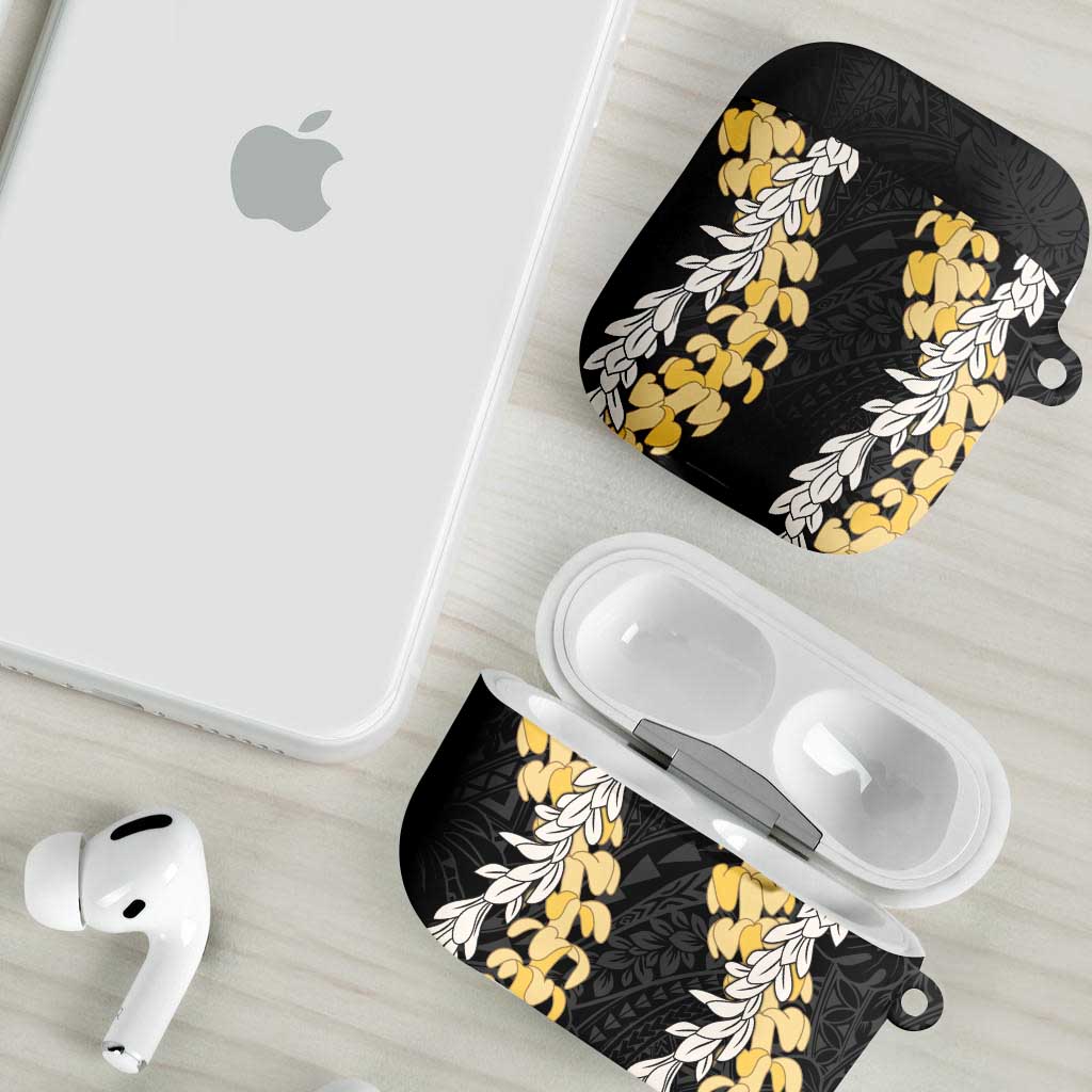 Puakenikeni and Maile Lei AirPods Case Black Double Strand Lei LT9 - Polynesian Pride
