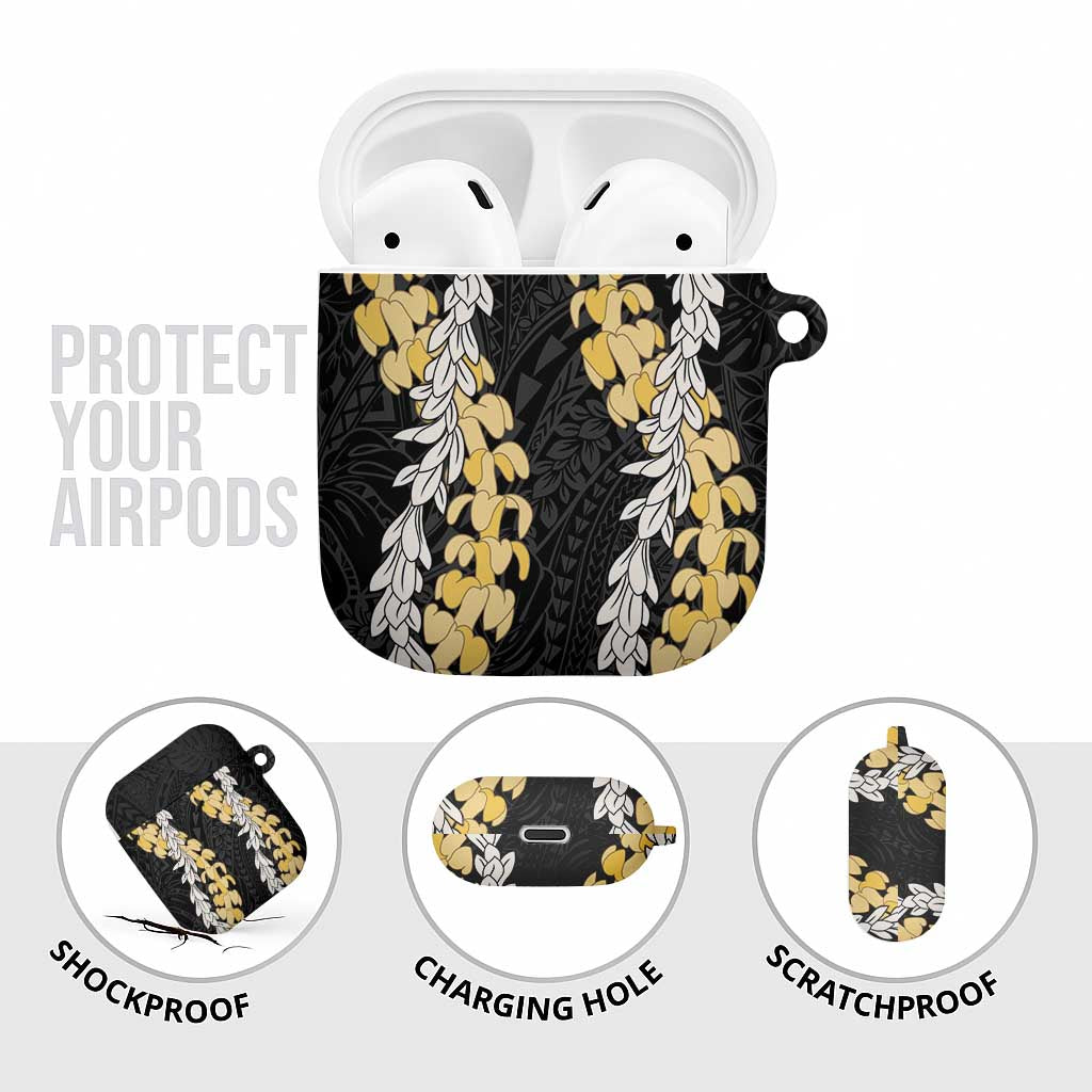 Puakenikeni and Maile Lei AirPods Case Black Double Strand Lei LT9 - Polynesian Pride