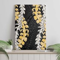 Puakenikeni and Maile Lei Canvas Wall Art Black Double Strand Lei LT9 - Polynesian Pride