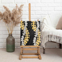 Puakenikeni and Maile Lei Canvas Wall Art Black Double Strand Lei LT9 - Polynesian Pride