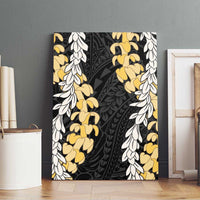 Puakenikeni and Maile Lei Canvas Wall Art Black Double Strand Lei LT9 - Polynesian Pride