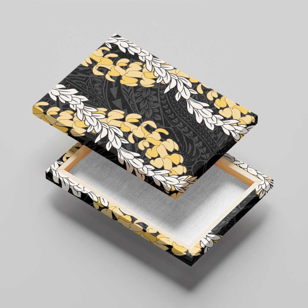 Puakenikeni and Maile Lei Canvas Wall Art Black Double Strand Lei LT9 - Polynesian Pride