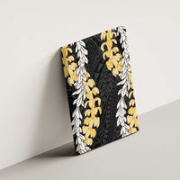 Puakenikeni and Maile Lei Canvas Wall Art Black Double Strand Lei LT9 - Polynesian Pride