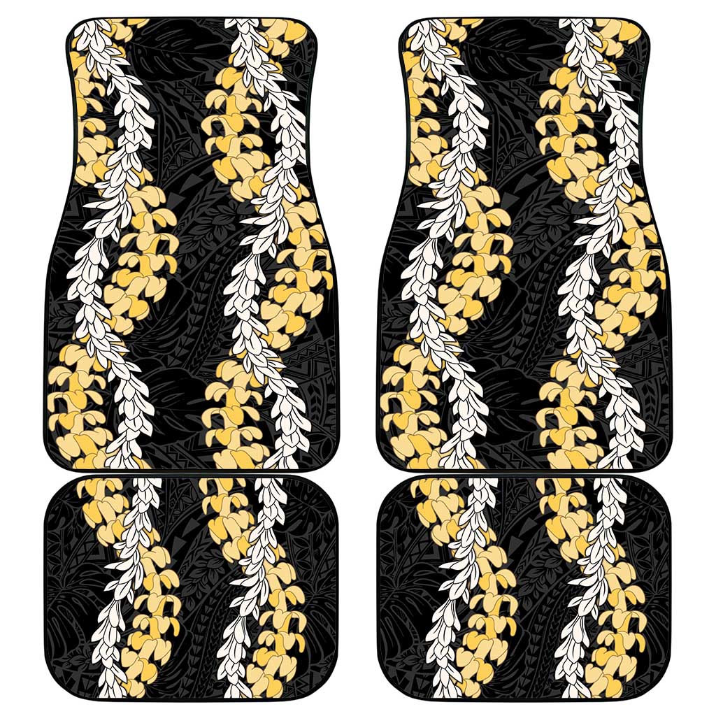Puakenikeni and Maile Lei Car Mats Black Double Strand Lei LT9 - Polynesian Pride