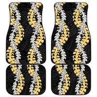 Puakenikeni and Maile Lei Car Mats Black Double Strand Lei LT9 - Polynesian Pride
