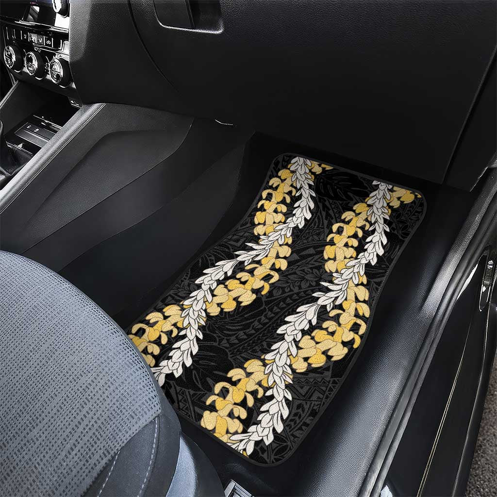 Puakenikeni and Maile Lei Car Mats Black Double Strand Lei LT9 - Polynesian Pride