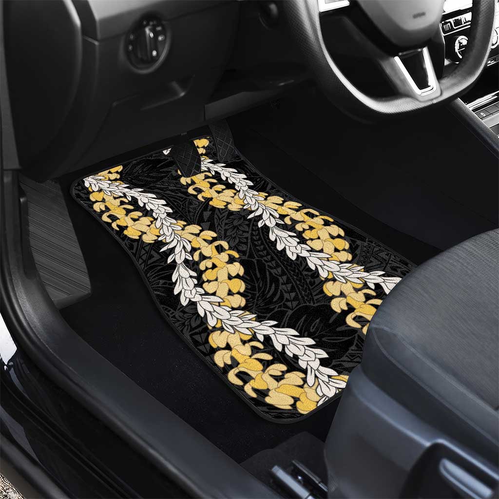 Puakenikeni and Maile Lei Car Mats Black Double Strand Lei LT9 - Polynesian Pride