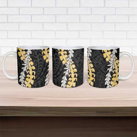 Puakenikeni and Maile Lei Ceramic Mug Black Double Strand Lei LT9 - Polynesian Pride