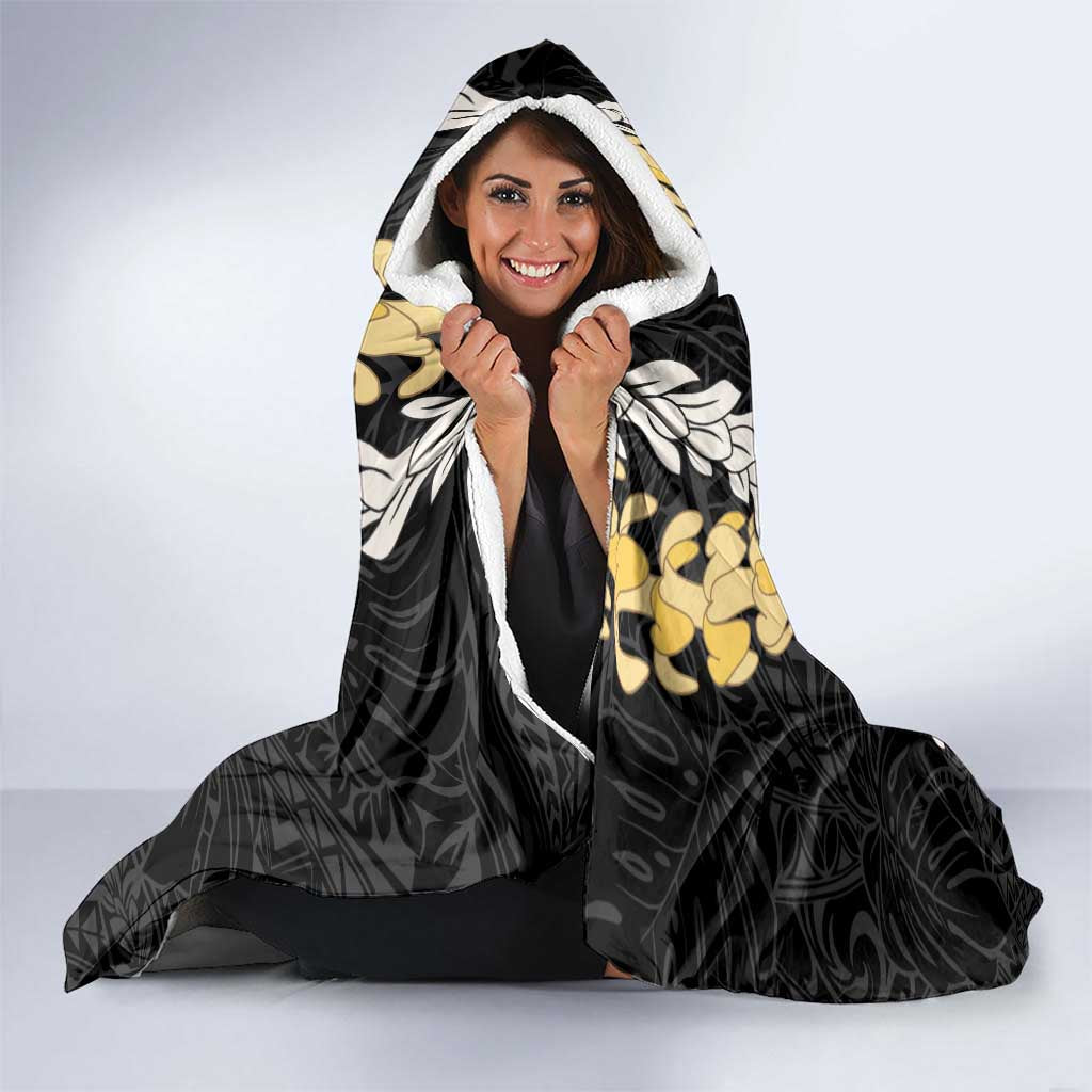 Puakenikeni and Maile Lei Hooded Blanket Black Double Strand Lei LT9 - Polynesian Pride