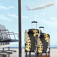 Puakenikeni and Maile Lei Luggage Cover Black Double Strand Lei LT9 - Polynesian Pride
