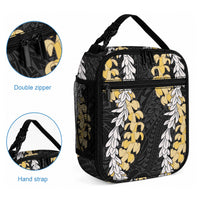 Puakenikeni and Maile Lei Lunch Bag Black Double Strand Lei LT9 - Polynesian Pride