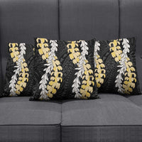 Puakenikeni and Maile Lei Pillow Cover Black Double Strand Lei LT9 - Polynesian Pride