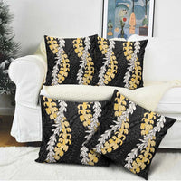 Puakenikeni and Maile Lei Pillow Cover Black Double Strand Lei LT9 - Polynesian Pride