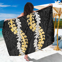 Puakenikeni and Maile Lei Sarong Black Double Strand Lei LT9 One Size 44 x 66 inches Black - Polynesian Pride