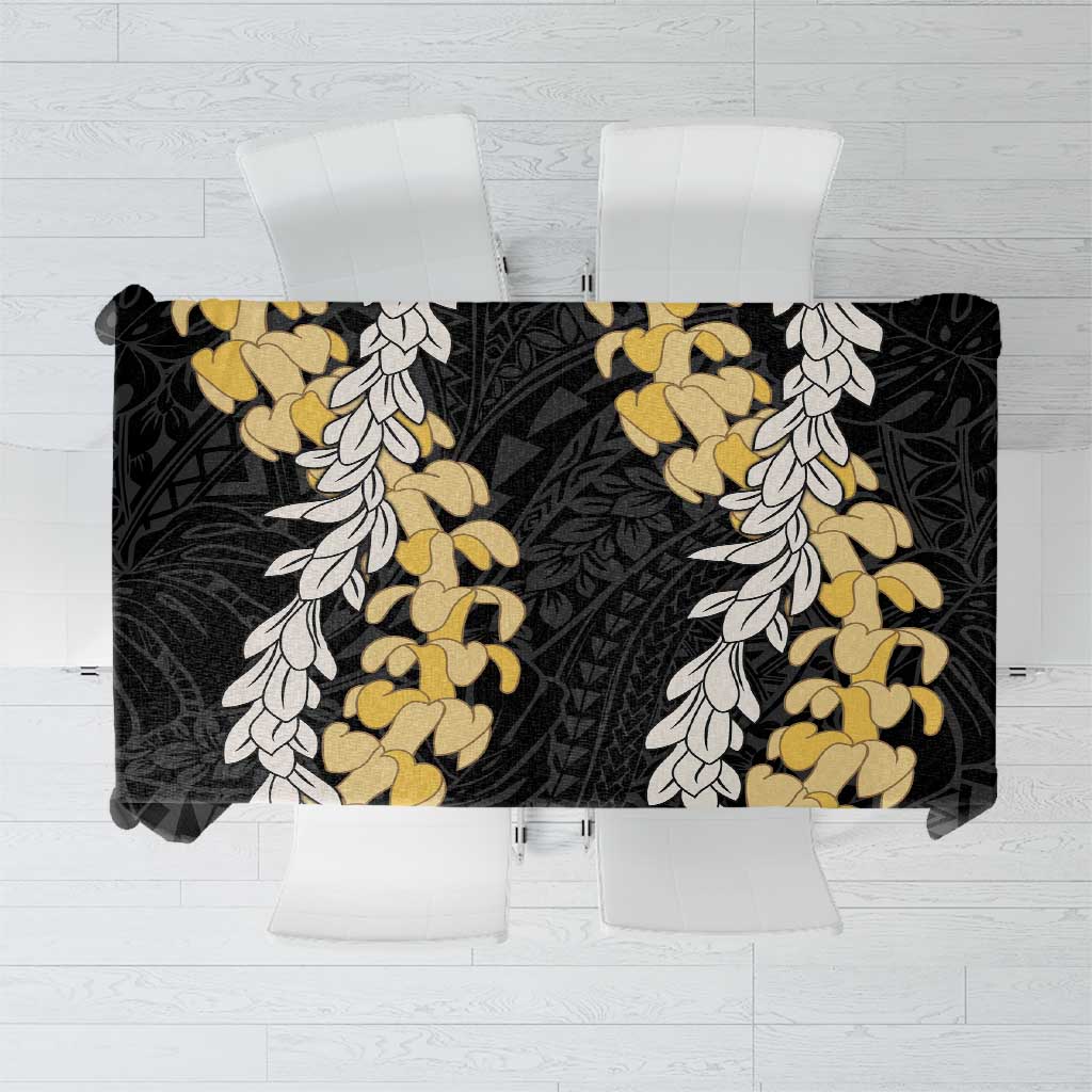 Puakenikeni and Maile Lei Tablecloth Black Double Strand Lei LT9 Black - Polynesian Pride