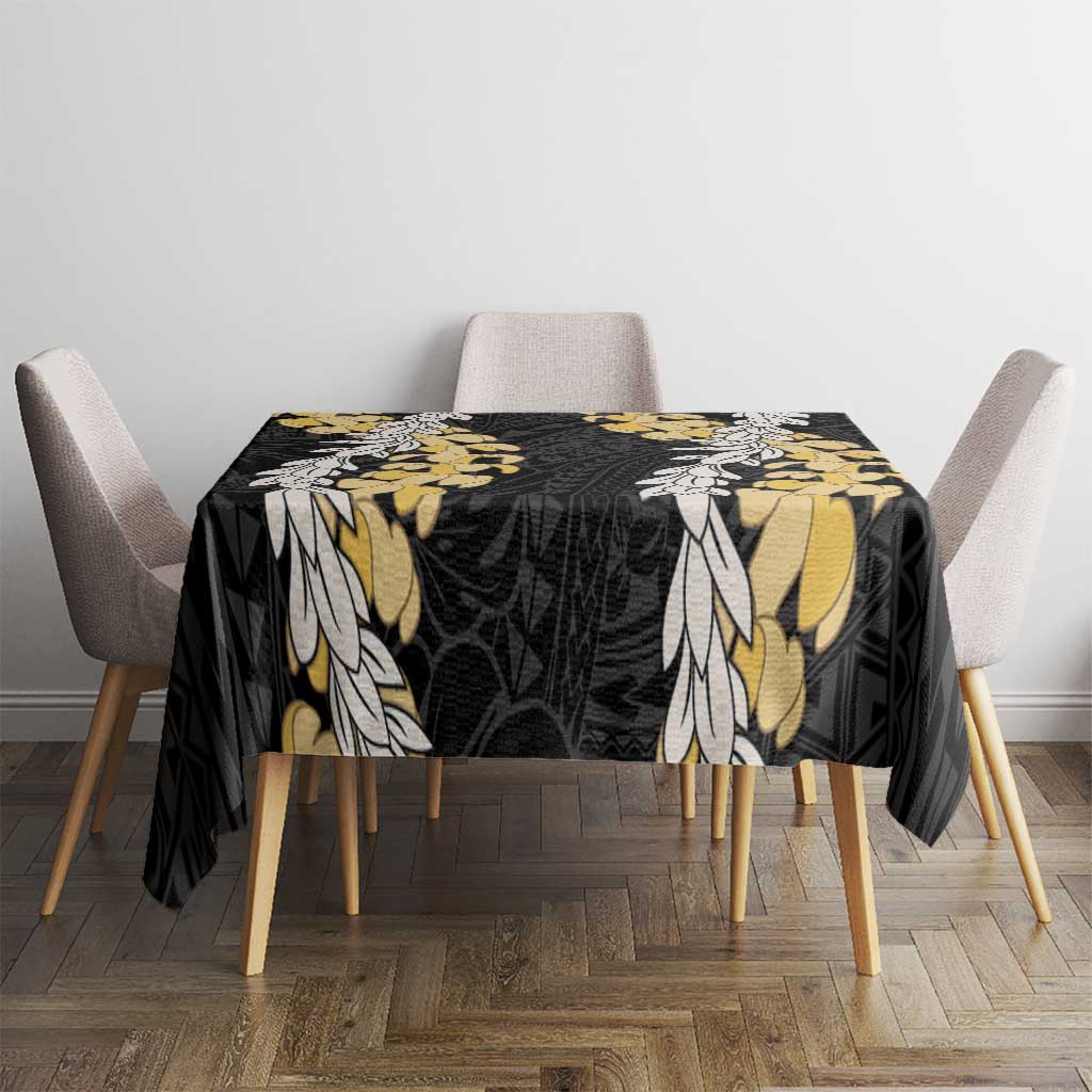 Puakenikeni and Maile Lei Tablecloth Black Double Strand Lei LT9 - Polynesian Pride