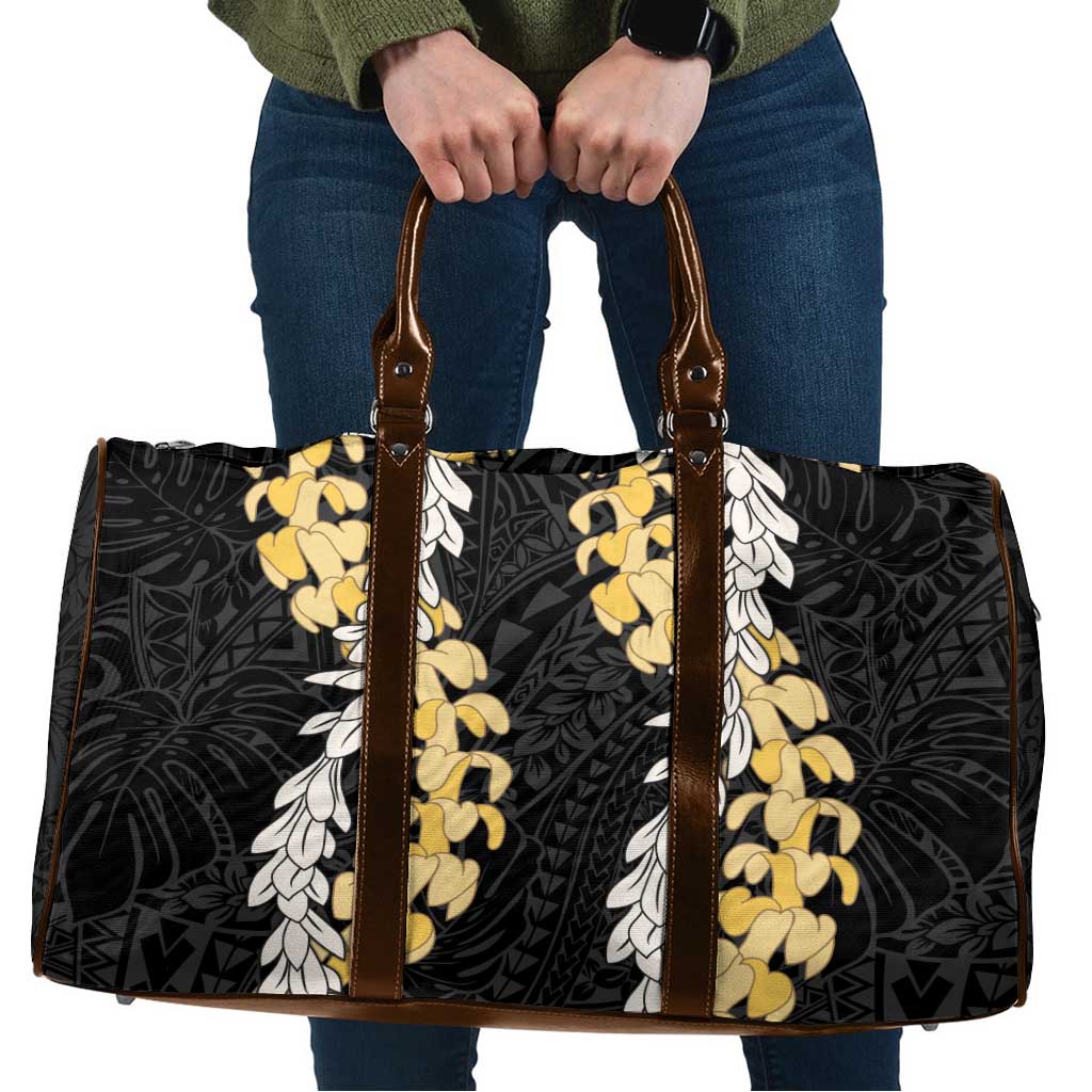 Puakenikeni and Maile Lei Travel Bag Black Double Strand Lei LT9 Black - Polynesian Pride