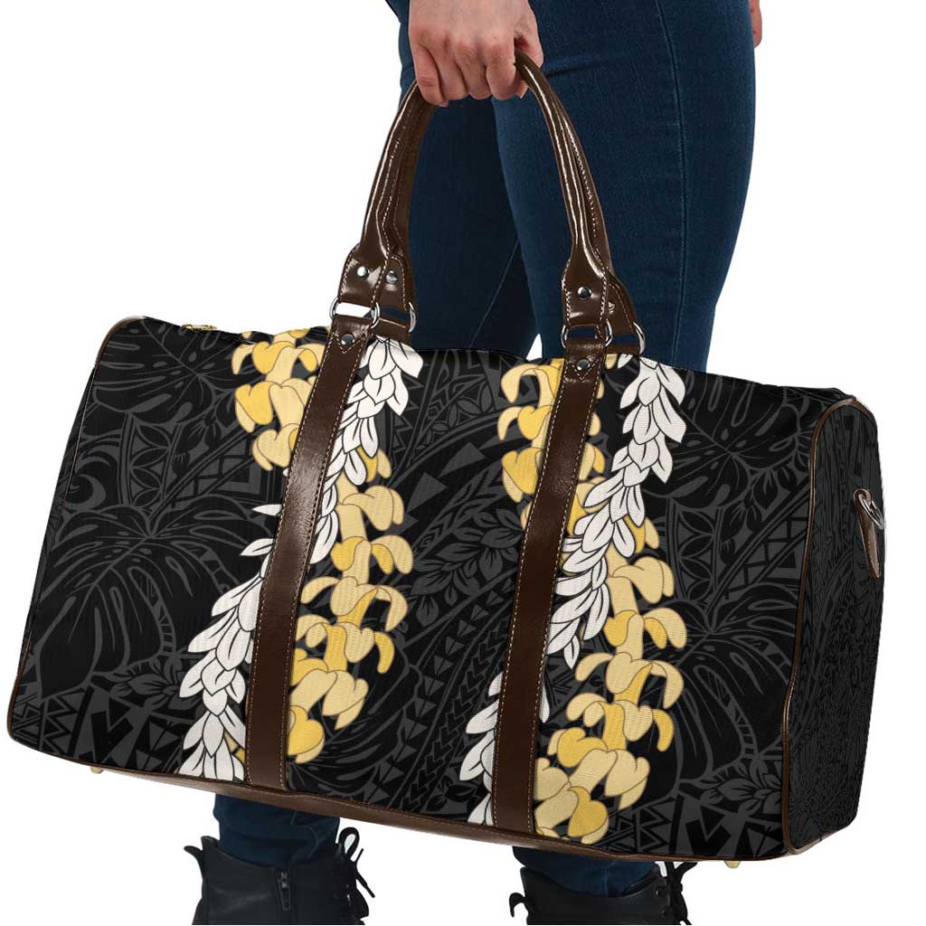 Puakenikeni and Maile Lei Travel Bag Black Double Strand Lei LT9 - Polynesian Pride