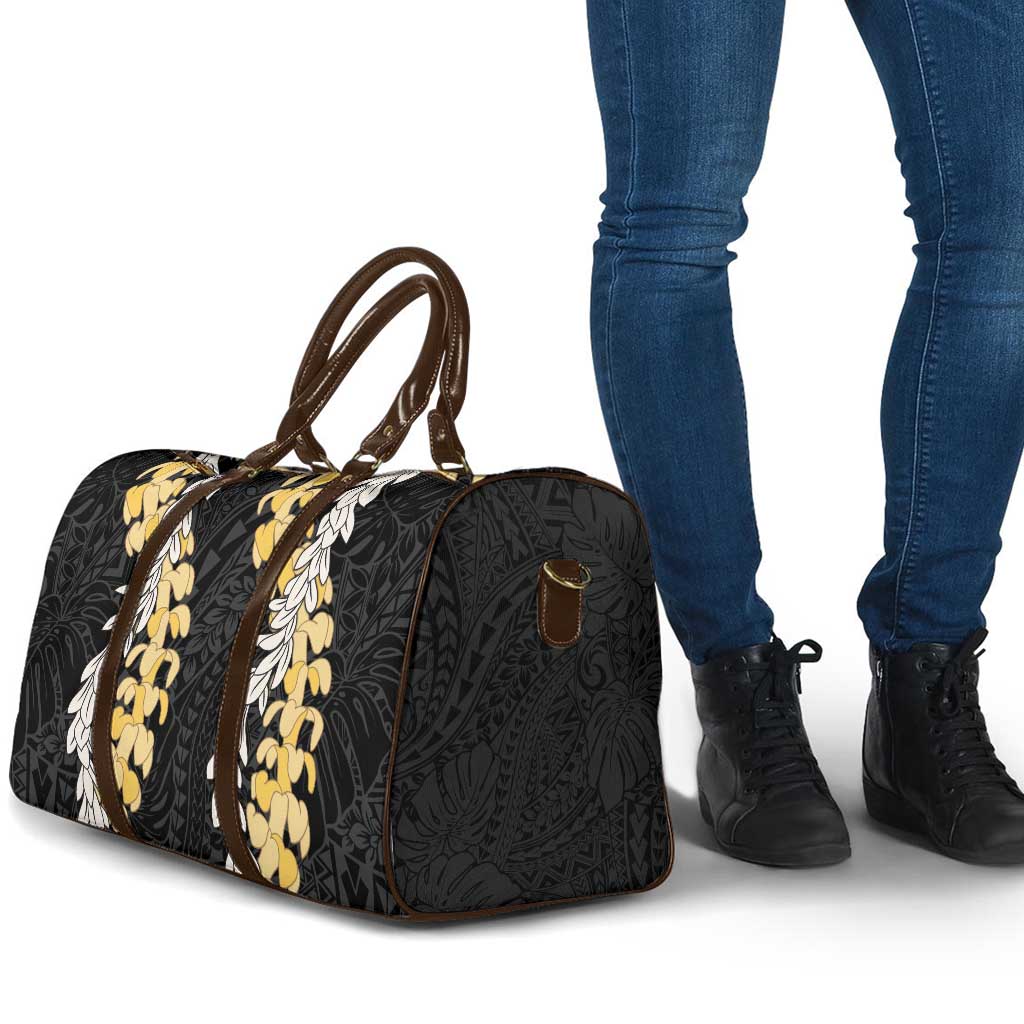 Puakenikeni and Maile Lei Travel Bag Black Double Strand Lei LT9 - Polynesian Pride