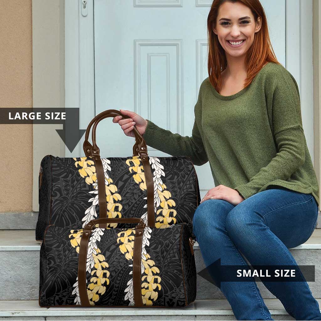 Puakenikeni and Maile Lei Travel Bag Black Double Strand Lei LT9 - Polynesian Pride