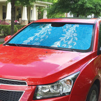 Puakenikeni and Maile Lei Auto Sun Shade Blue Double Strand Lei LT9 - Polynesian Pride