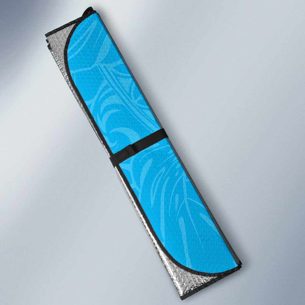 Puakenikeni and Maile Lei Auto Sun Shade Blue Double Strand Lei LT9 - Polynesian Pride