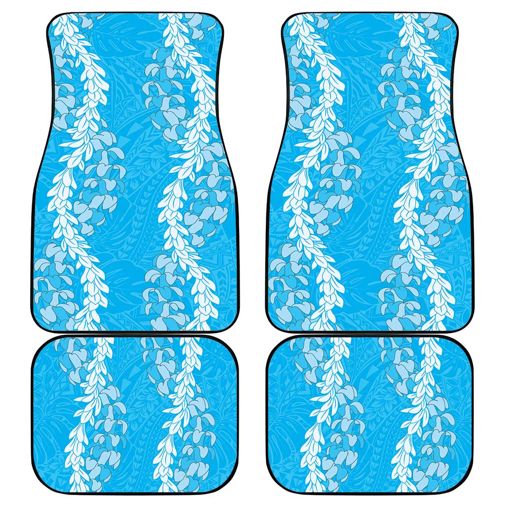 Puakenikeni and Maile Lei Car Mats Blue Double Strand Lei LT9 - Polynesian Pride