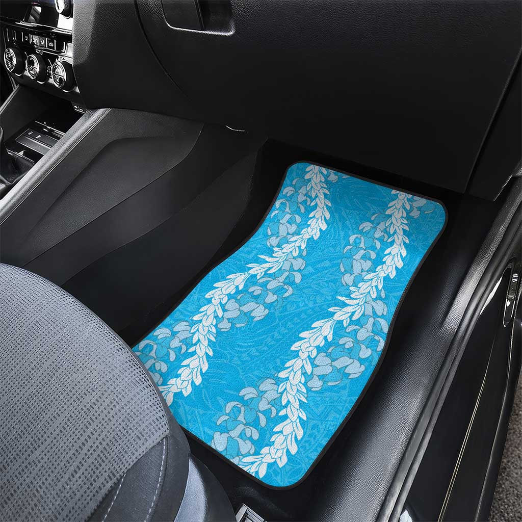 Puakenikeni and Maile Lei Car Mats Blue Double Strand Lei LT9 - Polynesian Pride