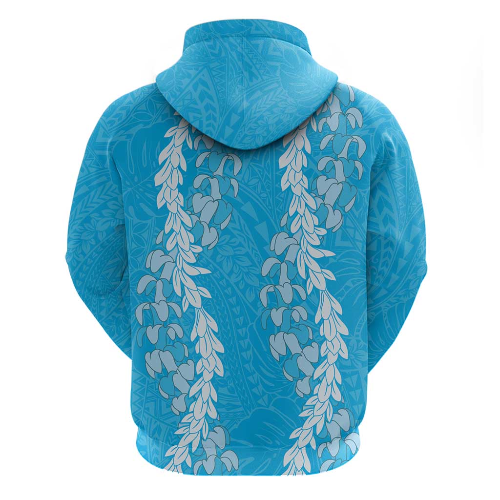 Puakenikeni and Maile Lei Hoodie Blue Double Strand Lei LT9 - Polynesian Pride